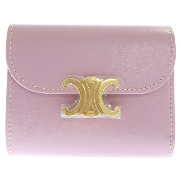 Celine Coin Wallet Triomphe Tri Leather Pink - Picture 1 of 5